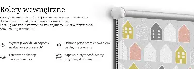 Medžiaginiai roletai Nupiešti namai