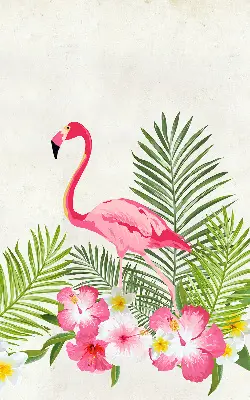 Medžiaginiai roletai Flamingos prie lapų