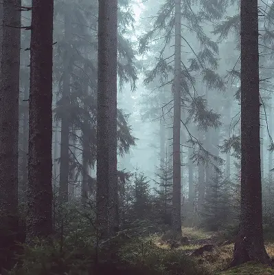 Medžiaginiai roletai Miškas naktį