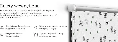 Vidiniai roletai Nupiešti medžiai ir elniai