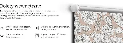 Roletai langams Pieštos gėlės