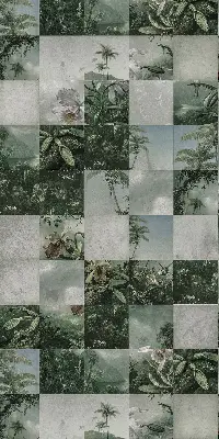 Medžiaginiai roletai Plytelėmis išklotos palmės