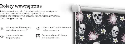 Roletai langams Kaukolės tarp gėlių
