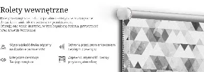 Vidiniai langų roletai Pilkas trikampio raštas