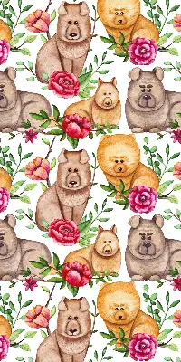 Vidiniai roletai Šunys tarp gėlių