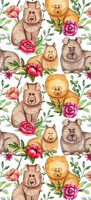 Vidiniai roletai Šunys tarp gėlių