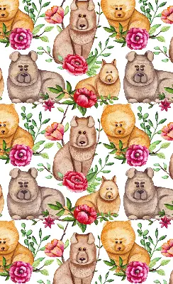 Vidiniai roletai Šunys tarp gėlių