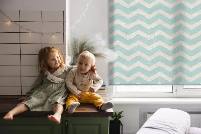 Roletai balkono durims Mėlyni zigzagai