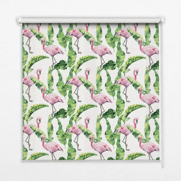 Roletai balkono durims Flamingos prie lapų