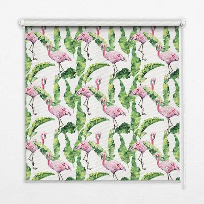 Roletai balkono durims Flamingos prie lapų