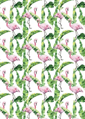 Roletai balkono durims Flamingos prie lapų