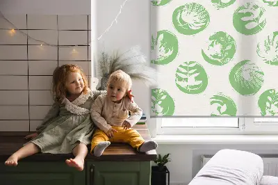Roletai langams Augalai atsispindi žaliuose apskritimuose