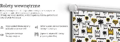 Roletai langams Pieštos gėlės