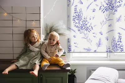 Vidiniai langų roletai Violetiniai augalai