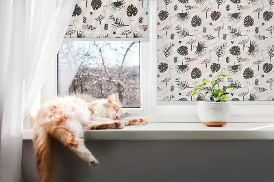 Vidiniai roletai langams Flamingos ir lapai