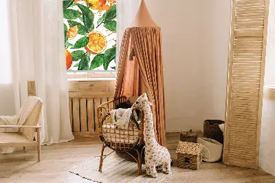 Roletai balkono durims Apelsinai ir lapai