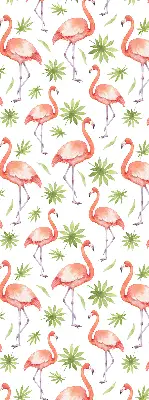 Medžiaginiai roletai Flamingas ir lapai