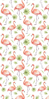 Medžiaginiai roletai Flamingas ir lapai