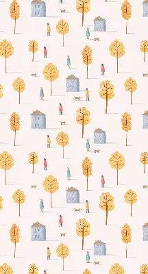 Medžiaginiai roletai Namai tarp medžių