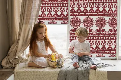 Vidiniai roletai langams Rudas raštas