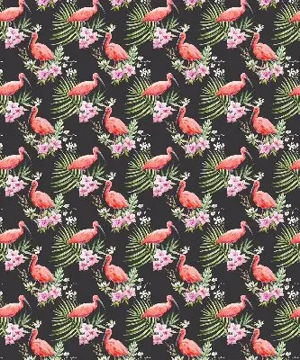 Medžiaginiai roletai Flamingos ant augalų