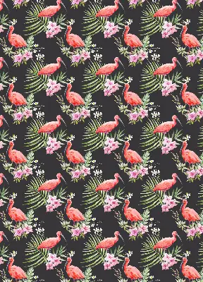 Medžiaginiai roletai Flamingos ant augalų