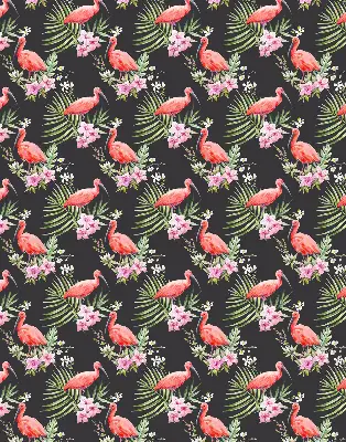 Medžiaginiai roletai Flamingos ant augalų