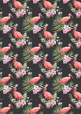 Medžiaginiai roletai Flamingos ant augalų