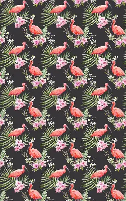 Medžiaginiai roletai Flamingos ant augalų