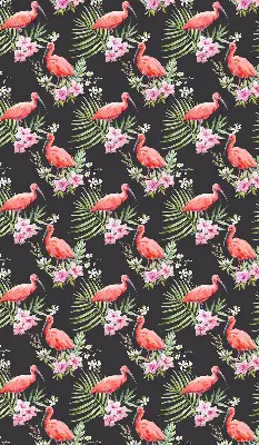Medžiaginiai roletai Flamingos ant augalų