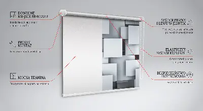 Roletai langams Pilki 3D kvadratai