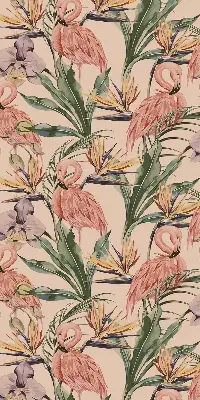 Vidiniai roletai langams Flamingos ir gėlės