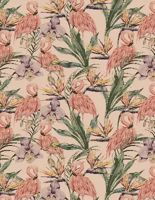Vidiniai roletai langams Flamingos ir gėlės
