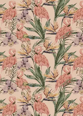 Vidiniai roletai langams Flamingos ir gėlės