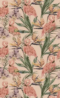 Vidiniai roletai langams Flamingos ir gėlės