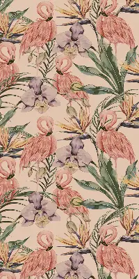 Vidiniai roletai langams Flamingos ir gėlės