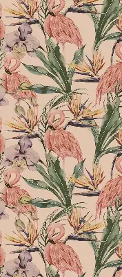Vidiniai roletai langams Flamingos ir gėlės