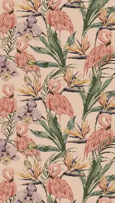 Vidiniai roletai langams Flamingos ir gėlės