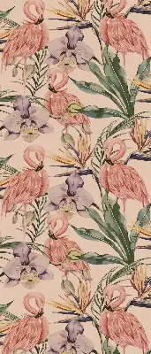 Vidiniai roletai langams Flamingos ir gėlės