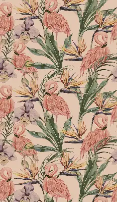 Vidiniai roletai langams Flamingos ir gėlės
