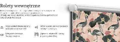 Roletai balkono durims Garnys rožiniame fone