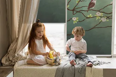 Roletai langams Paukščiai ant šakos