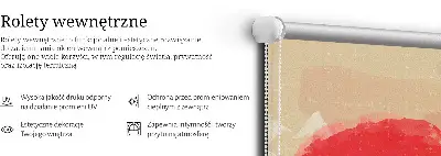 Medžiaginiai roletai Gėlės raudoname apskritime