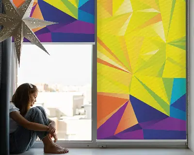 Vidiniai užtemdantys roletai langams Spalvingas origami raštas