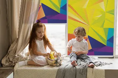 Vidiniai užtemdantys roletai langams Spalvingas origami raštas