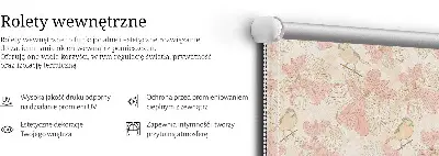 Vidiniai užtemdantys roletai langams Paukščiai tarp gėlių