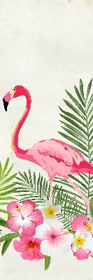 Medžiaginiai užtemdantys roletai Flamingos prie lapų