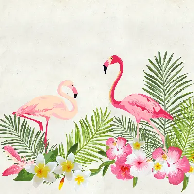 Medžiaginiai užtemdantys roletai Flamingos prie lapų