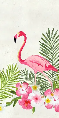 Medžiaginiai užtemdantys roletai Flamingos prie lapų