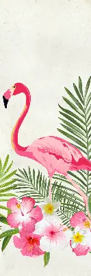 Medžiaginiai užtemdantys roletai Flamingos prie lapų